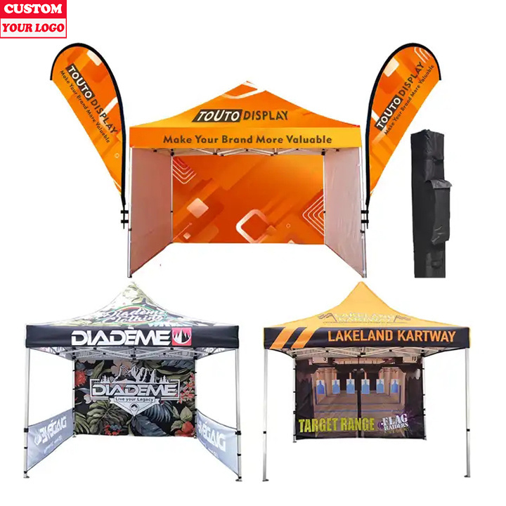 3x3 Aluminum Pop Up Trade Show Tent For Events Buniess Outdoor Printed Canopy Custom Tent With Logo 10x10