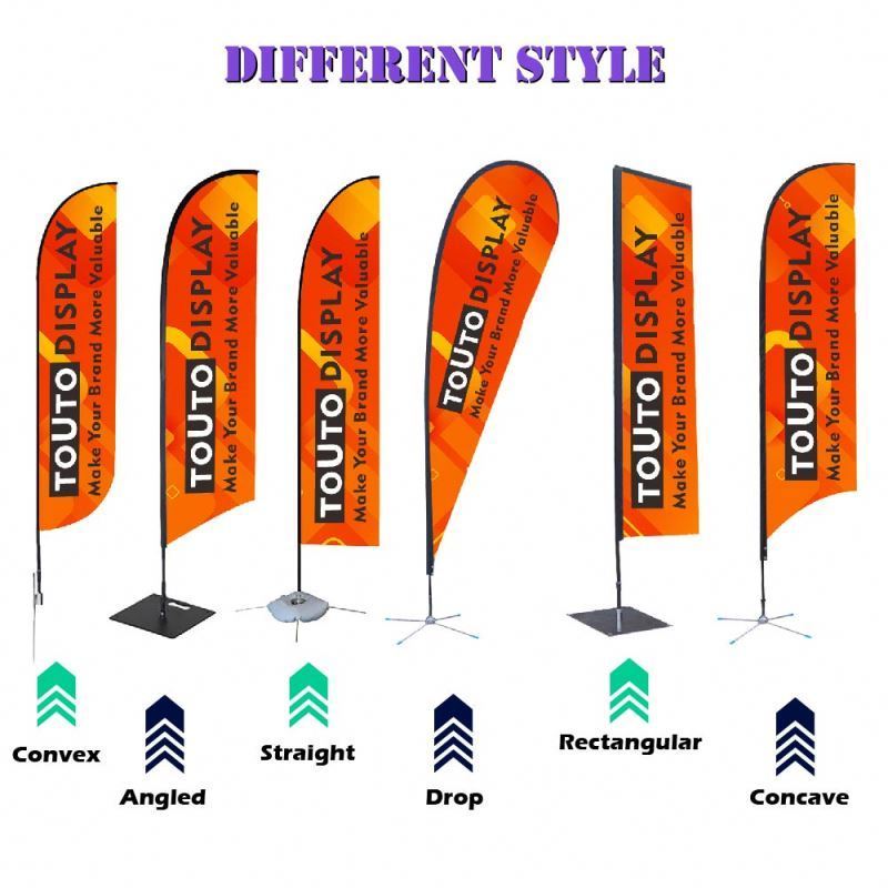 Custom Advertising Outdoor Flying Banner Teardrop  Beach Flag Banner Stand With Logo Printing