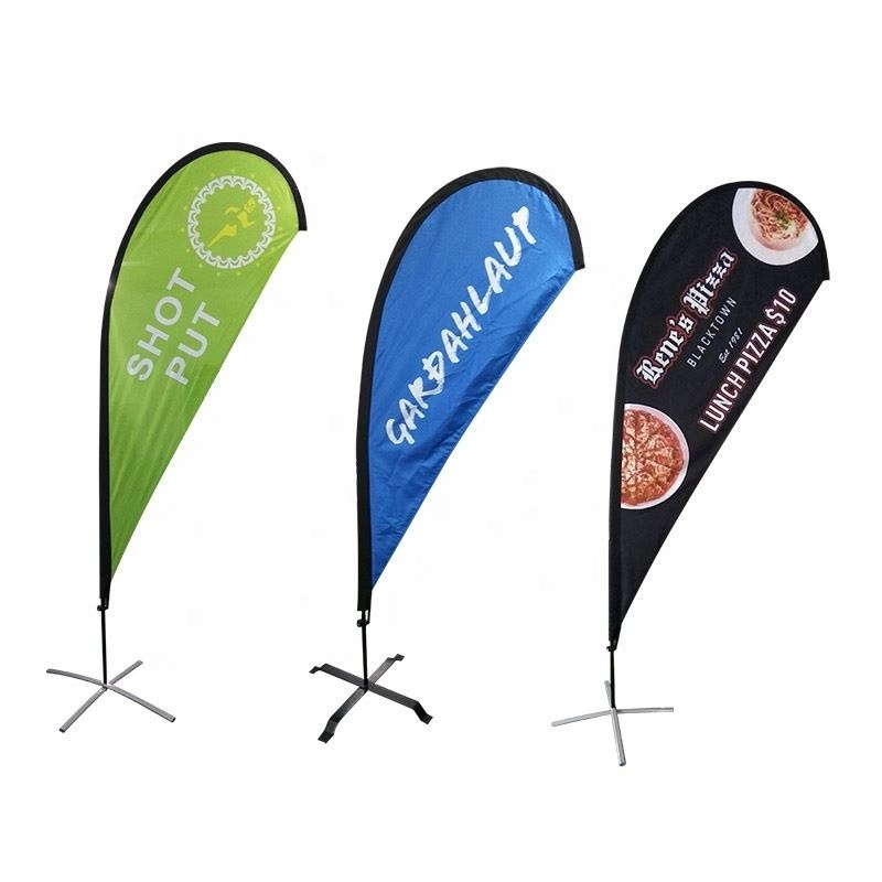 Custom Advertising Outdoor Flying Banner Teardrop  Beach Flag Banner Stand With Logo Printing