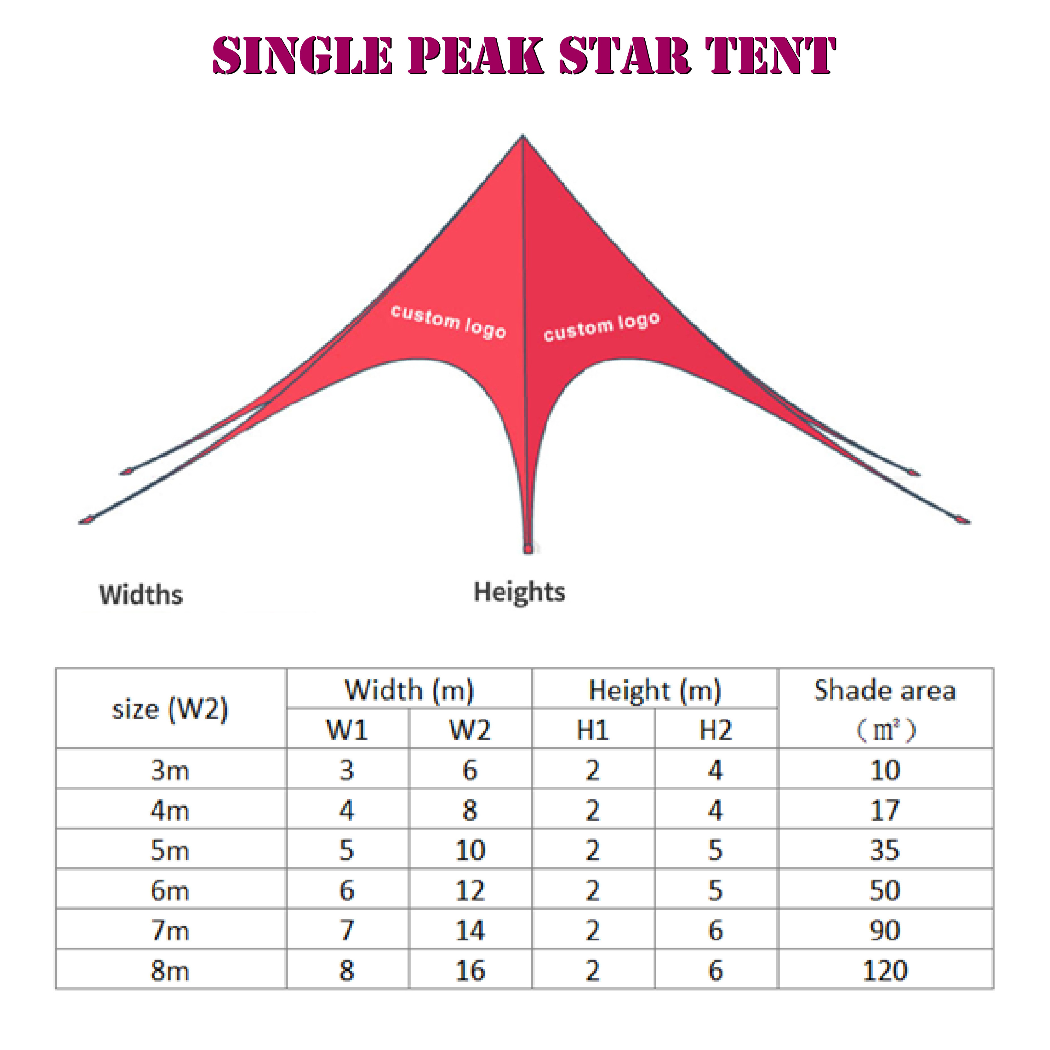 Custom Outdoor Advertising Foldable Tents Star Shade Canopy Tent For Event Trade Show Advertising Large Shelter Star Tent