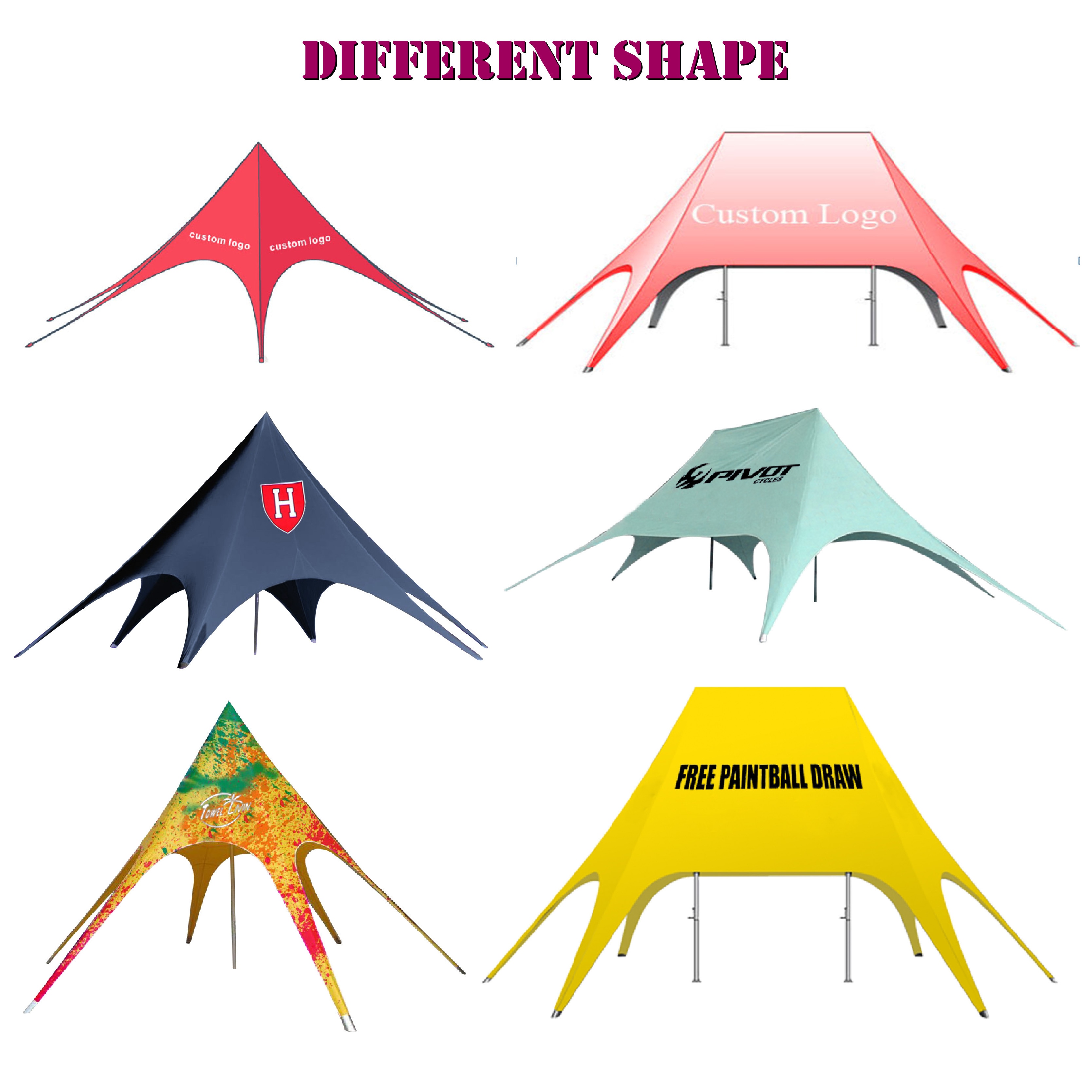 Custom Outdoor Advertising Foldable Tents Star Shade Canopy Tent For Event Trade Show Advertising Large Shelter Star Tent