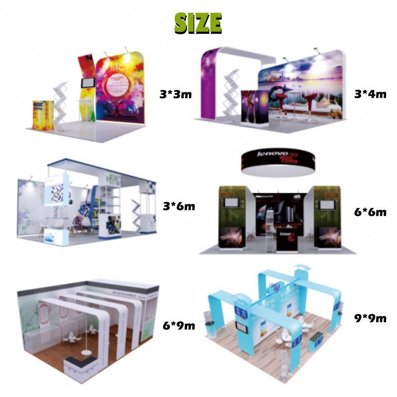 Cheap Durable Trade Show Booth Custom New Design Reusable Stand 3X3M Size Exhibition Booth