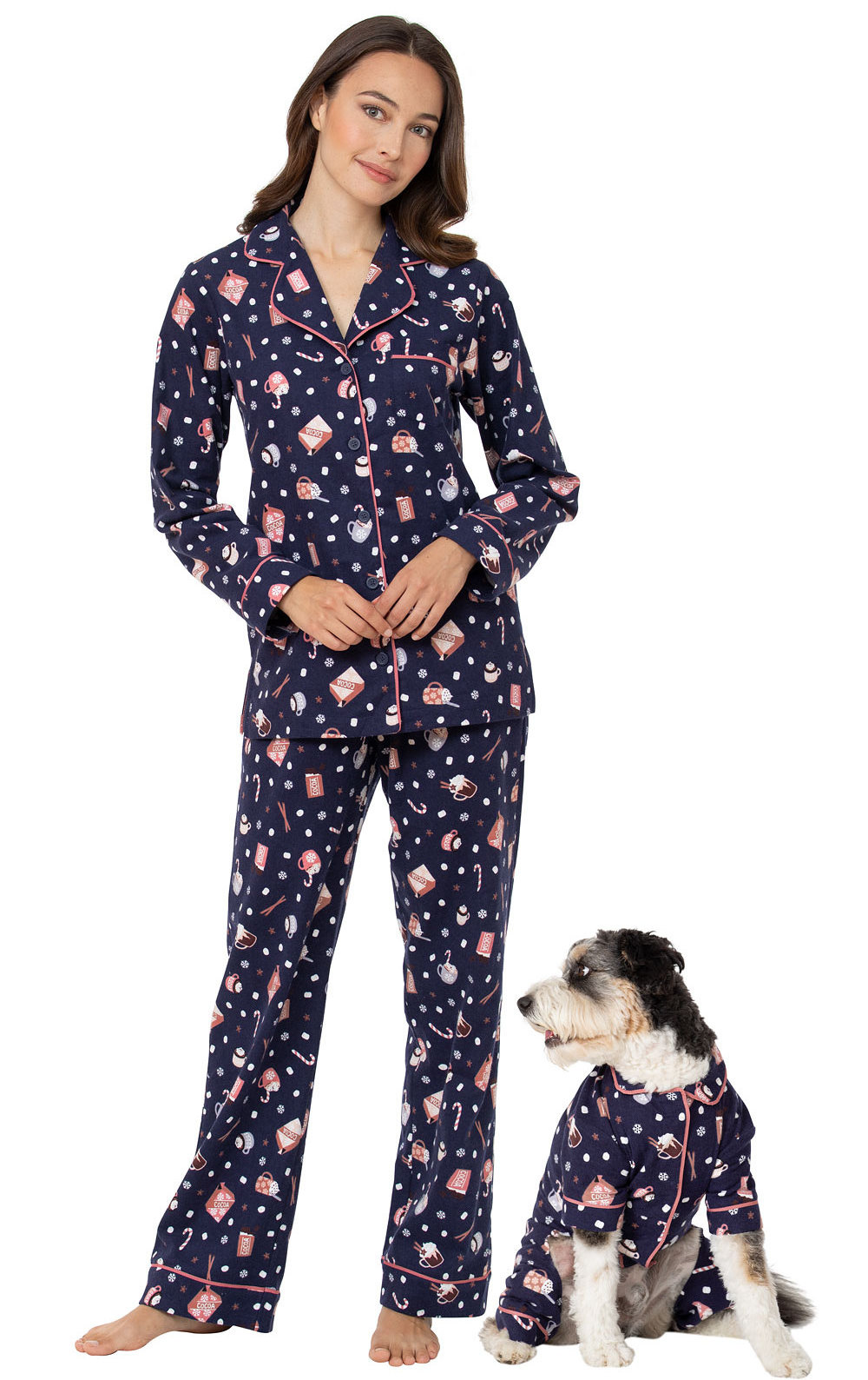 Custom Patterns Button-Front Matching Pet & Owner Pajamas Matching Outfits Pajamas Onesies & PJs for Dogs dog human matching