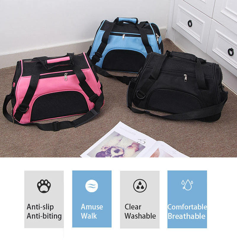 Pet Airline Approved Carrier Wearable cat and dog backpack portable crossbody bag Portable breathable plastic mesh bag