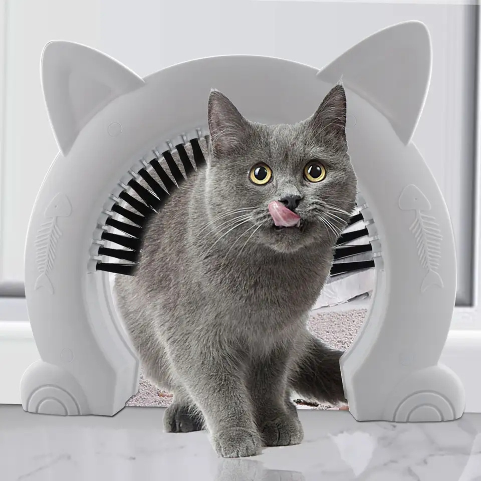 New Hot Pets Cat Flap Door for Interior Exterior Doors With Brush Home Puppy And Window & Wall Cat Door