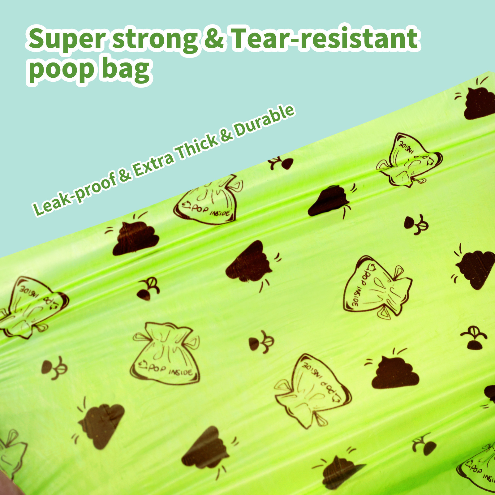 Pet Poop Waste Disposal Bag Biodegradable Compostable Degradable Dog Poop Poo Pop Bag Cornstarch Poop Bag For Dog Custom Label