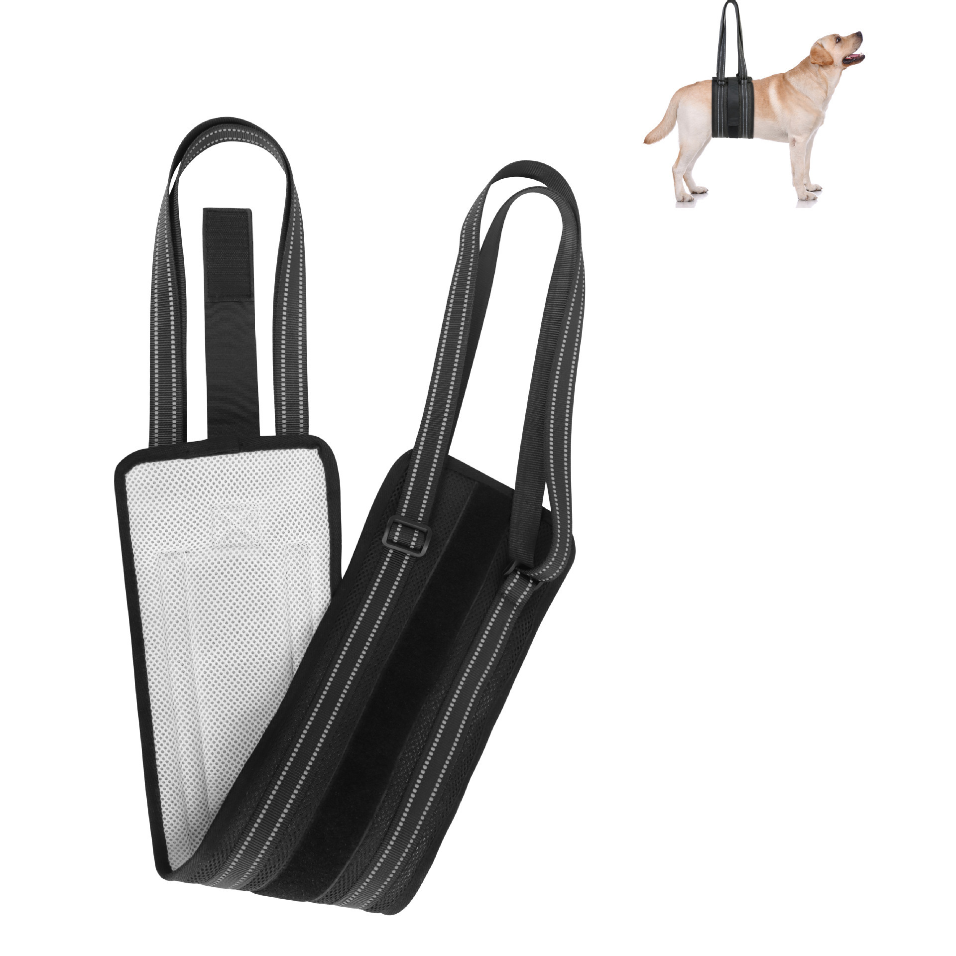 Dog Sling Help Lift Back Legs Portable Hip Support Harness Assist Lift Dogs Rear for Canine Aid - Pet Lift Harness for Small M