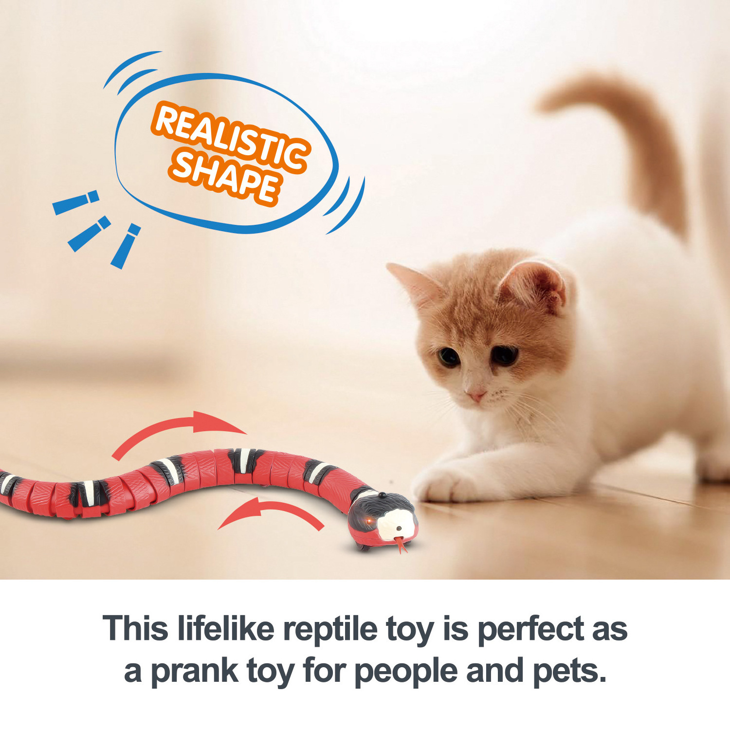 Sensing Tricky Snake Remote Control Snake Interactive Pet Toy Snake Shape Usb Rechargeable Automatic Eletronic Cat Toy