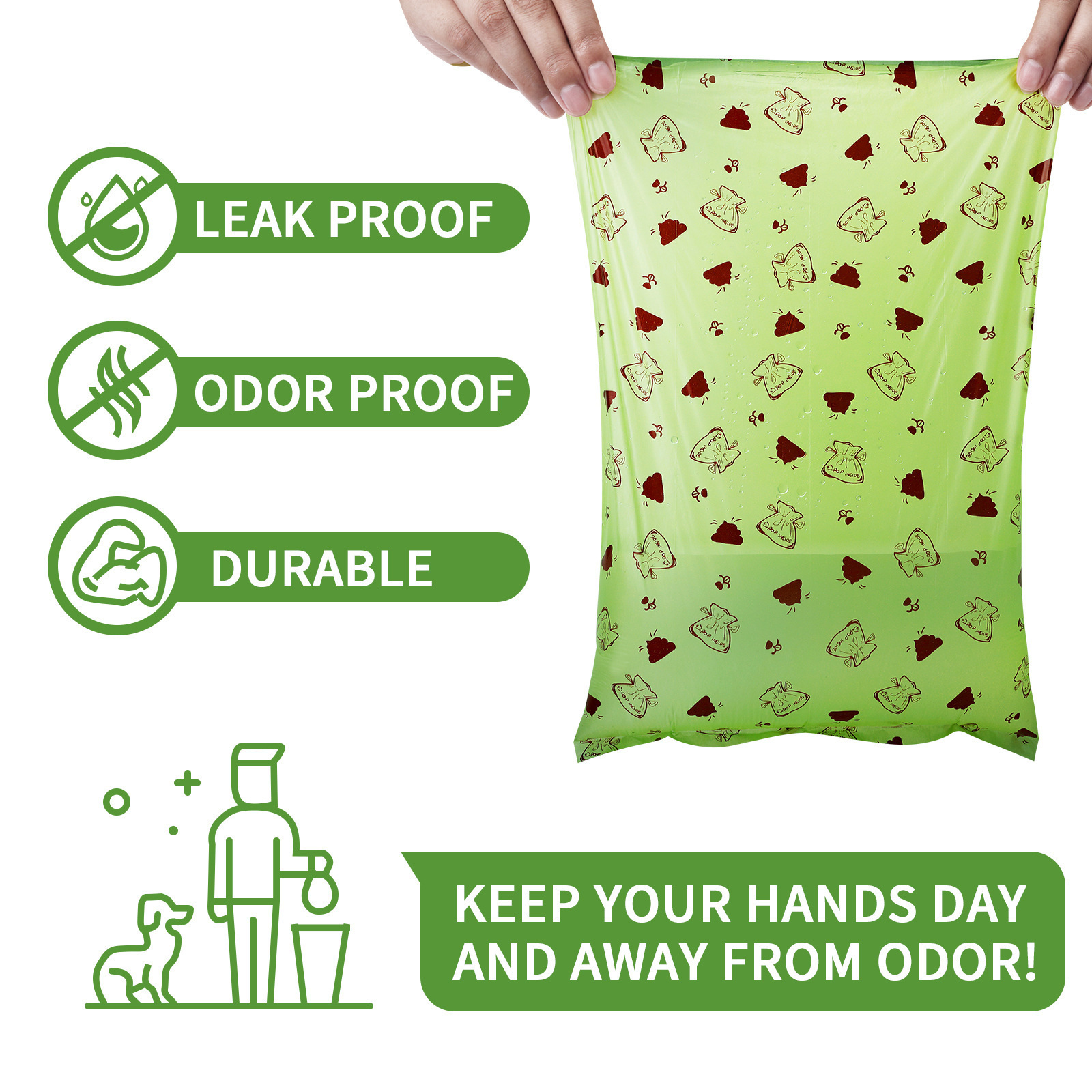 Pet Poop Waste Disposal Bag Biodegradable Compostable Degradable Dog Poop Poo Pop Bag Cornstarch Poop Bag For Dog Custom Label