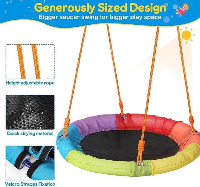 Metal Swing Sets Playground Outdoor Kids Garden Playground Two Functional Swing Set For Children