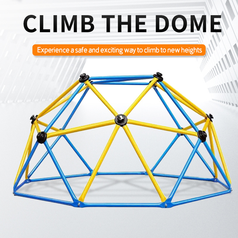 Outdoor Playground Dome Climber with Canopy Steel Frame Dome Climber with Swing and Hammock for Kids