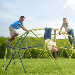 Outdoor Playground Dome Climber with Canopy Steel Frame Dome Climber with Swing and Hammock for Kids