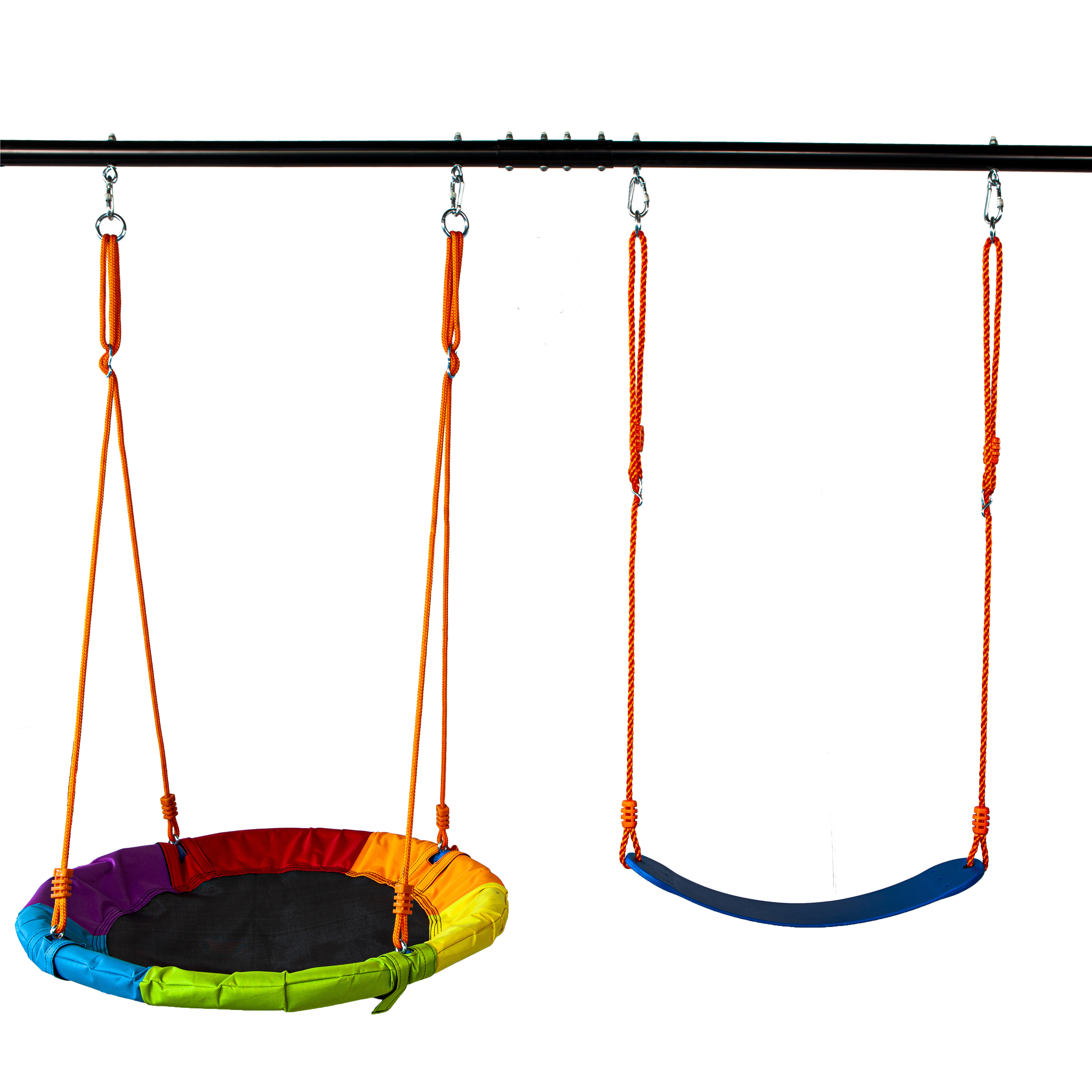 Outdoor Metal Swing Playground Children's Two Functional Swing Set For Kids With Slider Play Equipment