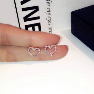 small Stud Earrings For Women  Jewelry Heart Brincos Bridal Wedding Engagement Romantic Bijouterie