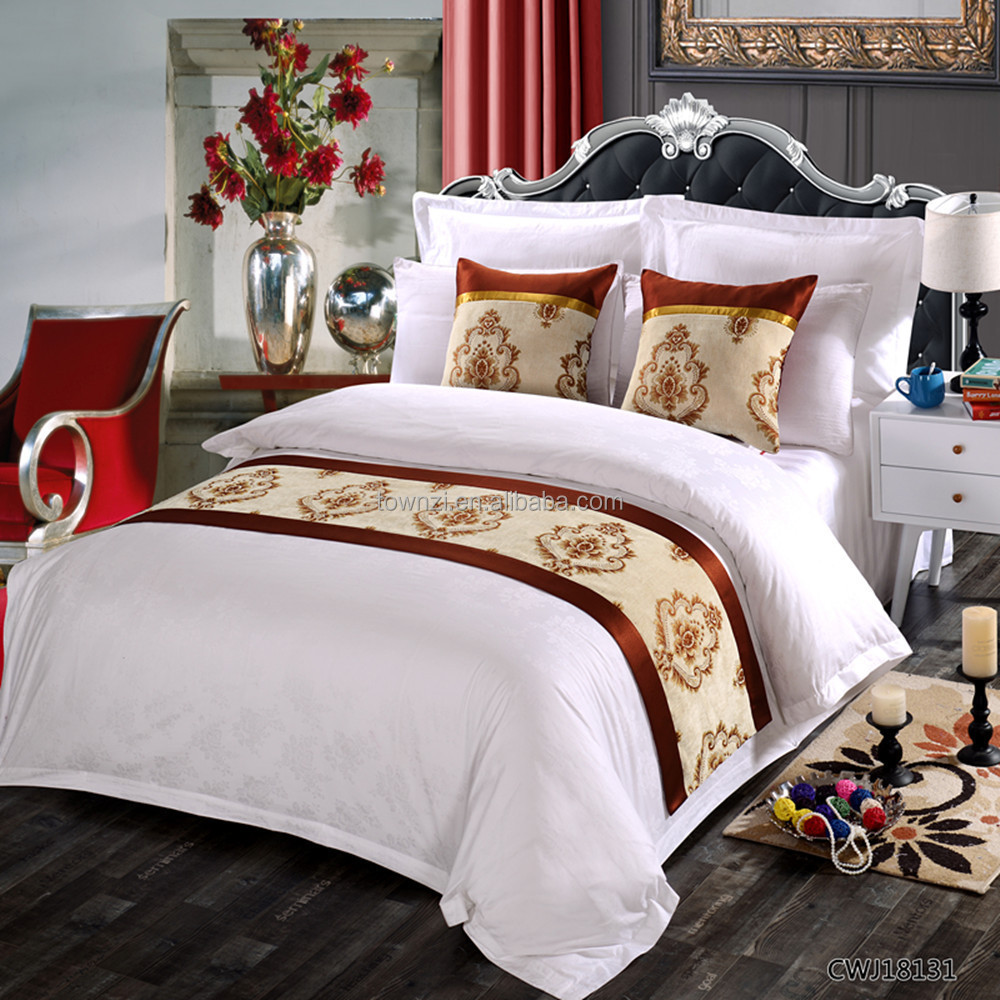 Wholesale Polyester Adult Queen Size Jacquard King Cotton Decorative Hotel Luxury Bed Runner