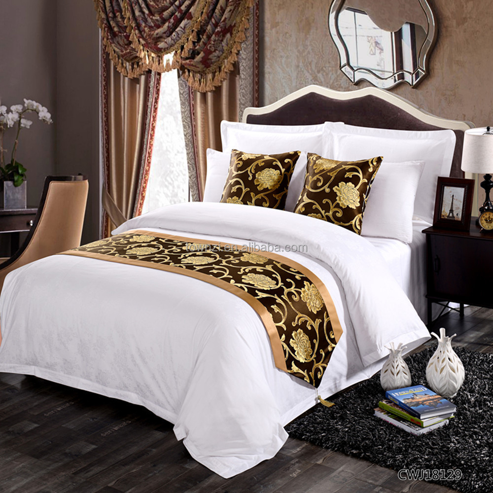 Wholesale Polyester Adult Queen Size Jacquard King Cotton Decorative Hotel Luxury Bed Runner