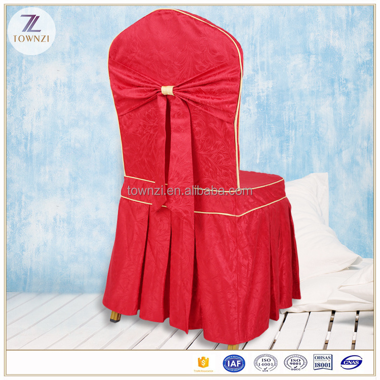 Townzi Jacquard Beach Chair Cover Factory Hot Sale Weddings Embroidered Banquet Cheap Red Chair Covers