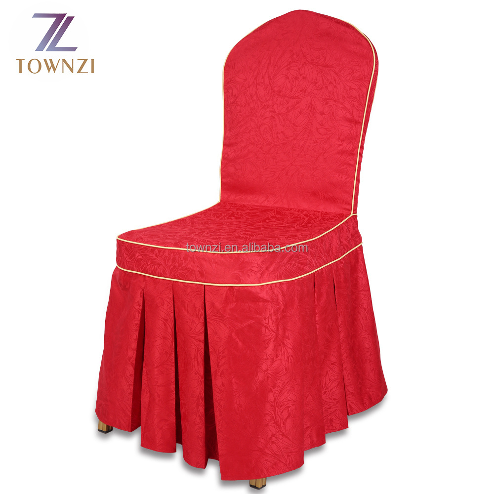 Townzi Jacquard Beach Chair Cover Factory Hot Sale Weddings Embroidered Banquet Cheap Red Chair Covers