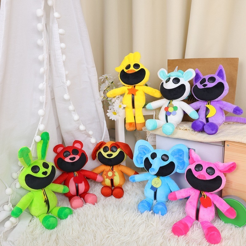 ROXGOCT Smiling Critters Plush Toys Hopscotch CatNap BearHug Plushie Doll Kawaii Stuffed Noel Decoration Gift For Kids