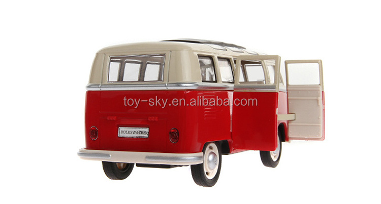 Hot sale 1:24 Metal Pull back Classic Bus DIY die cast car