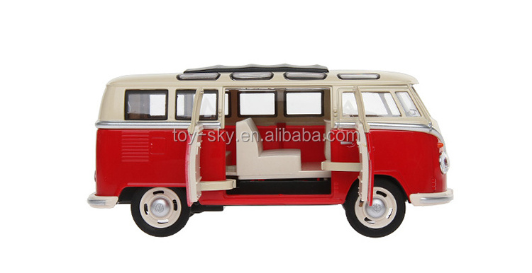 Hot sale 1:24 Metal Pull back Classic Bus DIY die cast car