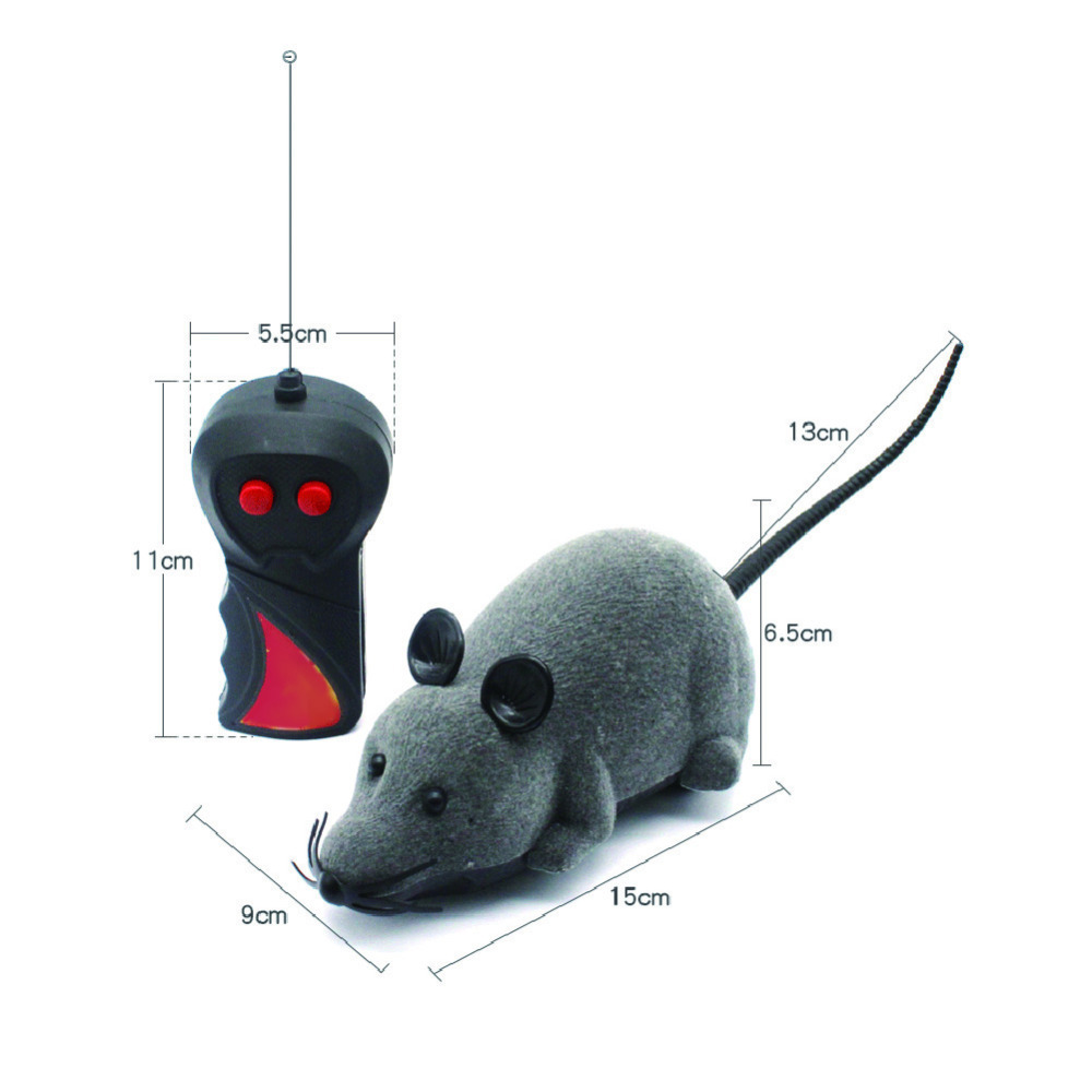 4 Colors 2CH RC Mouse Cat Toy Wireless Remote Control Pet Toys Interactive Pluch Mouse Electronic Rat Mice Toy For Kitten Cat