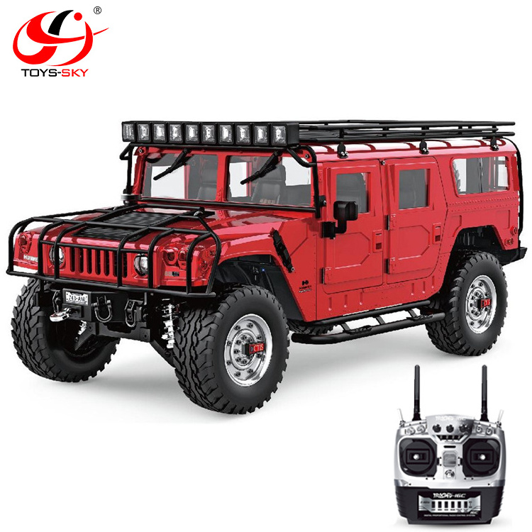 HG P415 1/10 2.4G 4WD 16CH Full Scale 30KM/H RC Car 4X4 American Civilian Hummer Metal Chassis Servo ESC Motor Vehicle Model