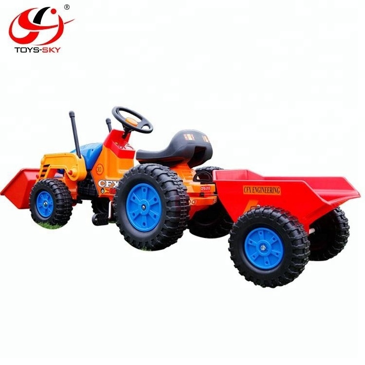 Electric ride on dumper trailer car,baby engineer car, kids ride on tractor