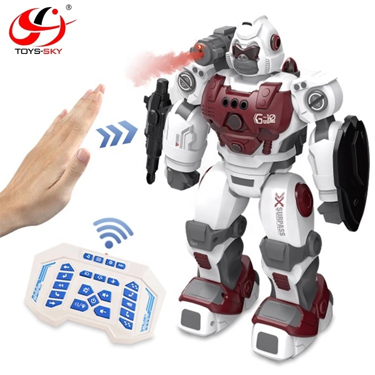 New Gorilla Warrior Programmable Spray Robot With Gesture Sensor Intelligent RC Robot Remote Control Toy For Boy