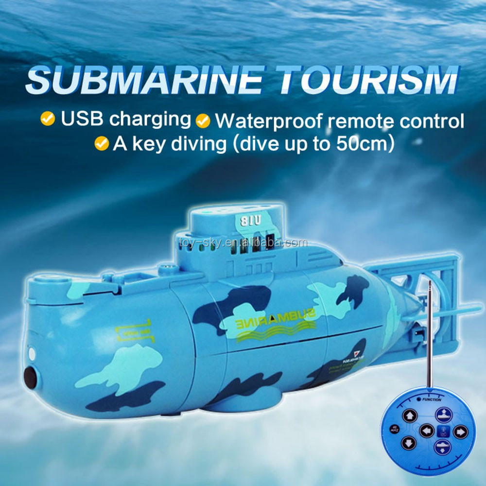 Hot Sale 3CH Remote Control Toy With USB Cable Blue Yellow Children Kids Toy Gift Mini RC Submarine