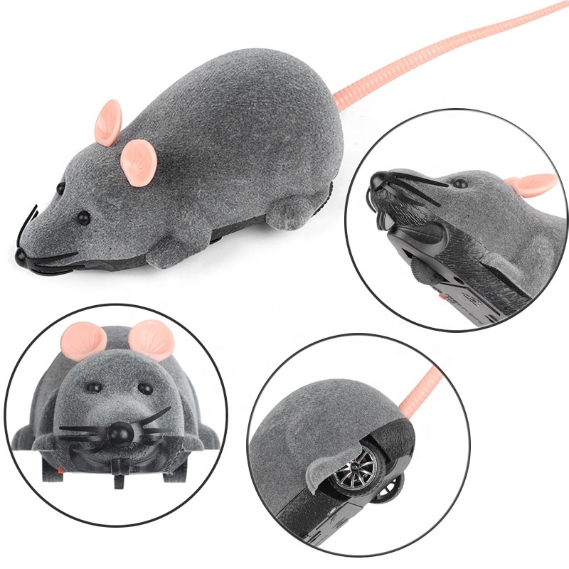 4 Colors 2CH RC Mouse Cat Toy Wireless Remote Control Pet Toys Interactive Pluch Mouse Electronic Rat Mice Toy For Kitten Cat