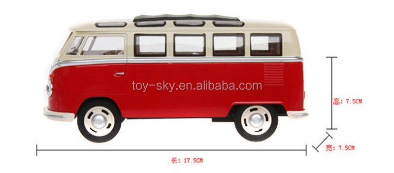 Hot sale 1:24 Metal Pull back Classic Bus DIY die cast car