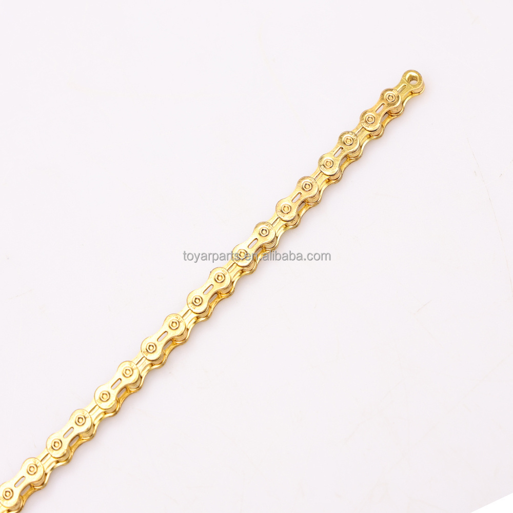 10/11/12 Speed Gold Hollow Bicycle Chains Bike Parts 114/116 Section MTB Bike Chain