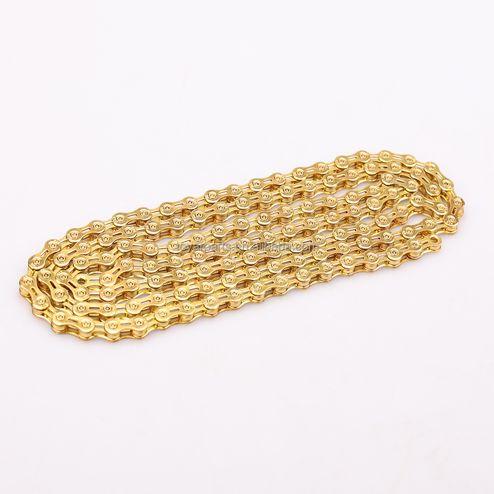 10/11/12 Speed Gold Hollow Bicycle Chains Bike Parts 114/116 Section MTB Bike Chain