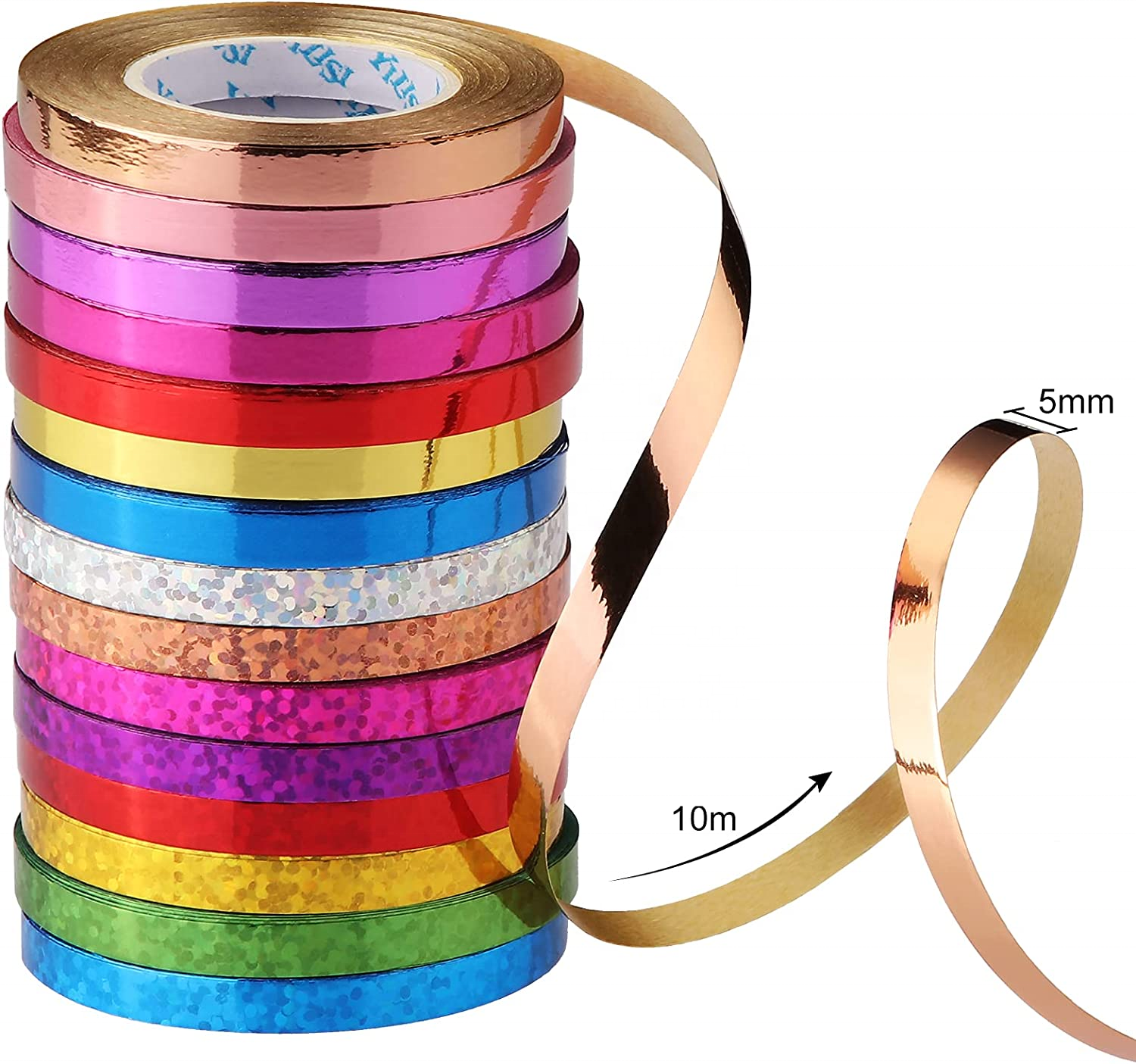 CYmylar 10m laser glitter egg ribbon balloon ribbon roll curling ribbon