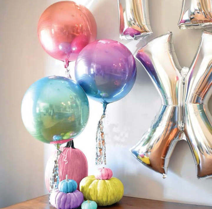 CYmylar Wholesale 4D Mirror balloon globos Ombre 4D  mylar balloons for birthday party decor