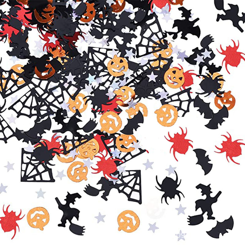 30g Halloween Confetti Pumpkin Spider Bat Witch Web Table Confetti for Halloween Party Decor