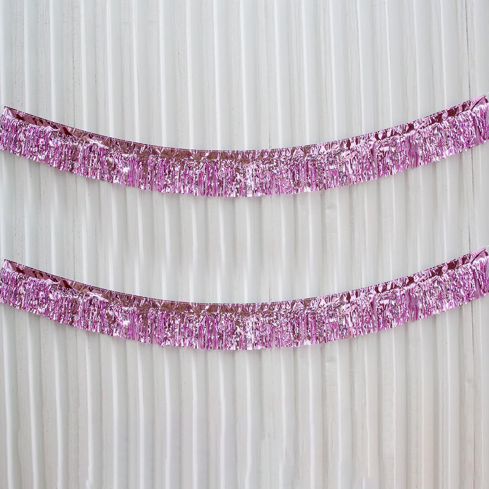 Foil Rain Curtain Banner Fringe Tassel Banner Garland for Wedding Party Wall Decor