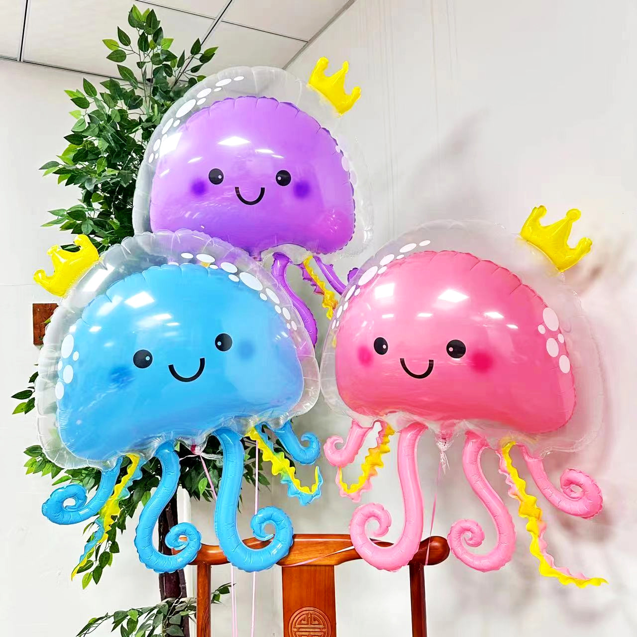 CYmylar  36 Inch Jellyfish Balloons Inflatable Jellyfish Octopus Sea Party Decorations ball in ball balloons