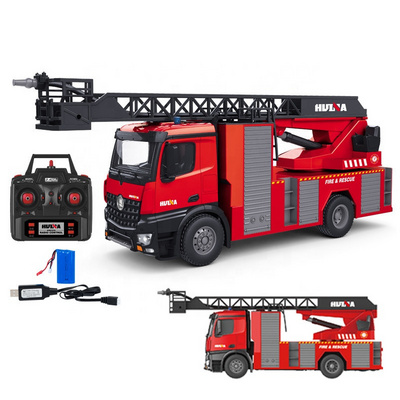 Wholesale RC Truck 1:14 Kids Simulation RC Ladder Box Water Spray Fire Truck Machine on Remote Control Toys Car Fire Trucks