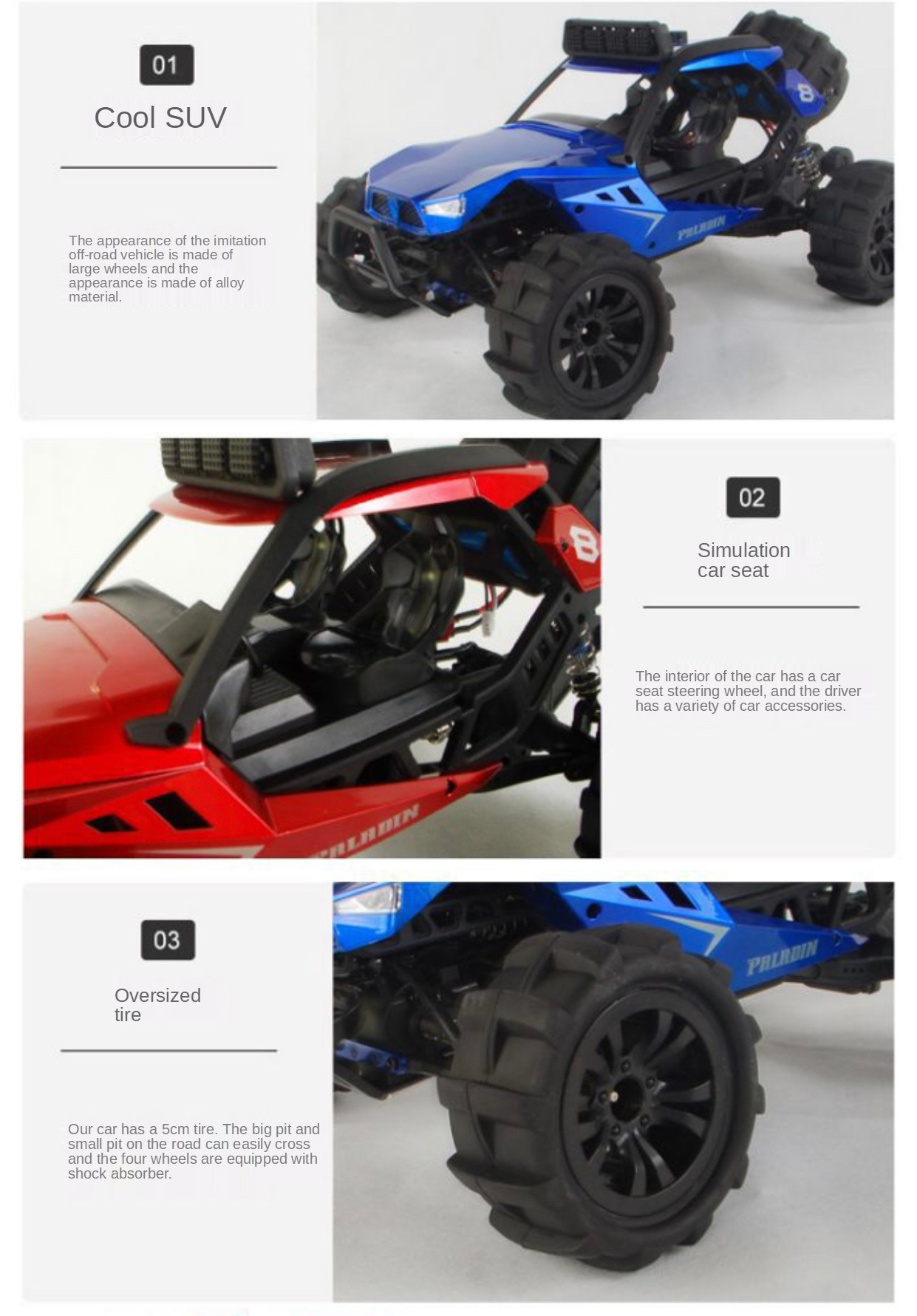 2022 New 2.4G RC Car 50km/h 4WD High Speed Remote Control Car 1/12 Off-Road Vehicle Buggy RC Toy