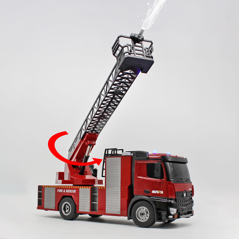 Wholesale RC Truck 1:14 Kids Simulation RC Ladder Box Water Spray Fire Truck Machine on Remote Control Toys Car Fire Trucks