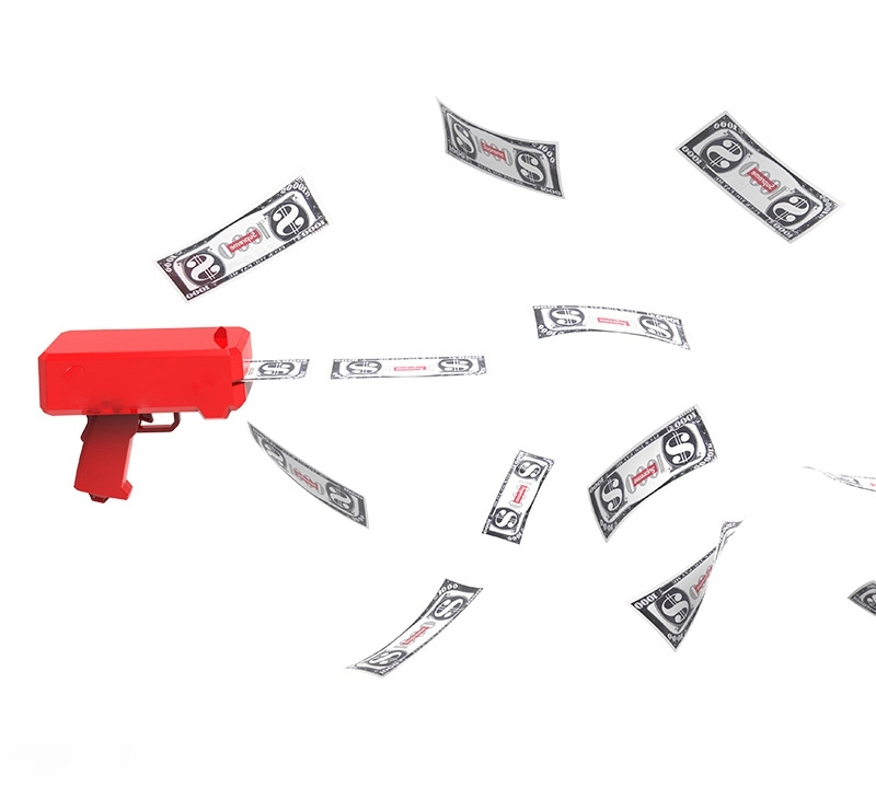 Factory wholesale Cash Money Rain Dollar Bill Plastic Gun Toy player party money spray gun