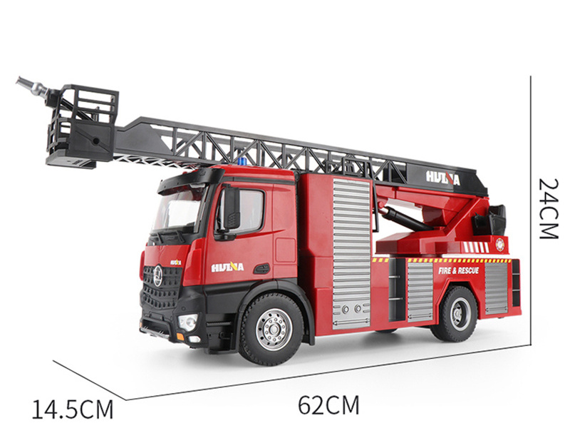 Wholesale RC Truck 1:14 Kids Simulation RC Ladder Box Water Spray Fire Truck Machine on Remote Control Toys Car Fire Trucks