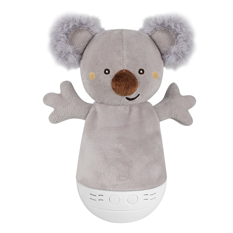 OEM night light for baby Lovely Appease Sleep Animal Plush Musical White Noise Soothing Toys tumbler plush toy