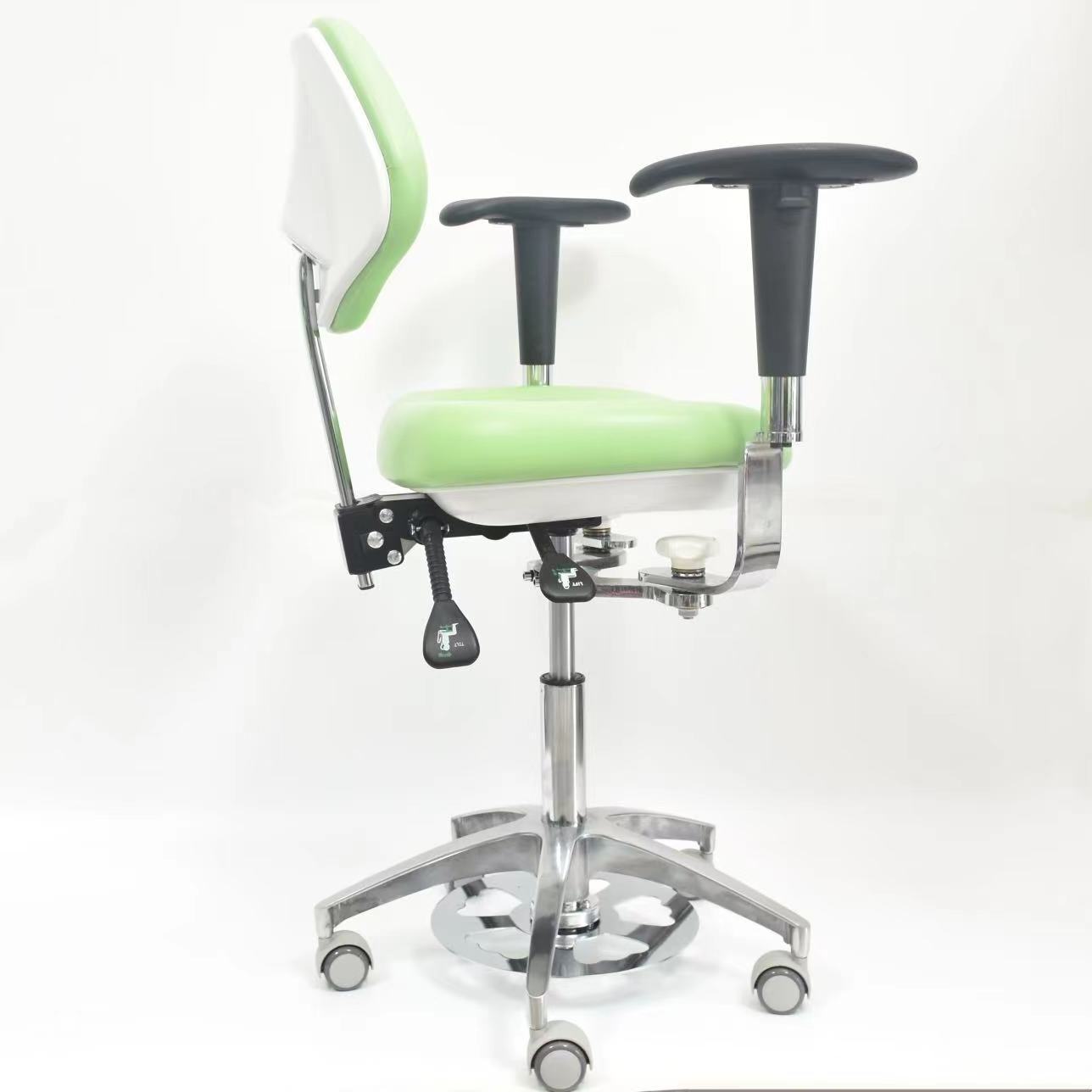 Ergonomic Adjustable Height Double Armrest Pu Leather Hospital Chair Doctor Chair