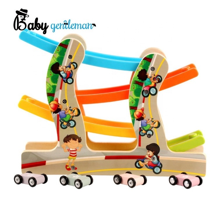 2023 Best design educational sliding wooden toy car ramp for kids Z04080E