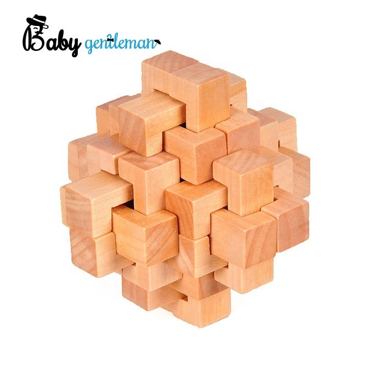 2023 High quality kids educational puzzle game wooden luban lock for preschool Z11038C