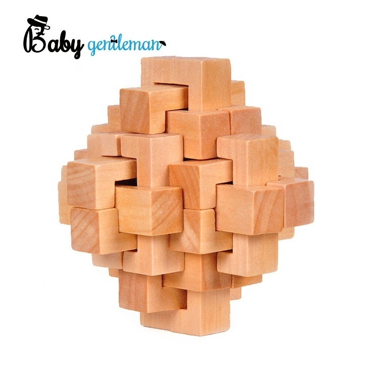 2023 High quality kids educational puzzle game wooden luban lock for preschool Z11038C