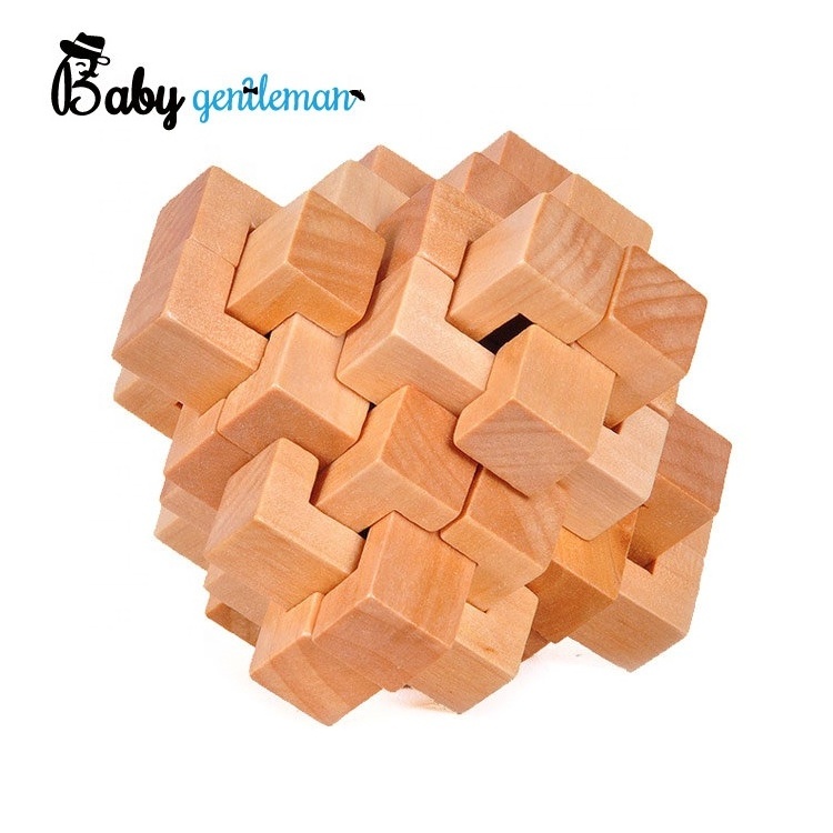 2023 High quality kids educational puzzle game wooden luban lock for preschool Z11038C